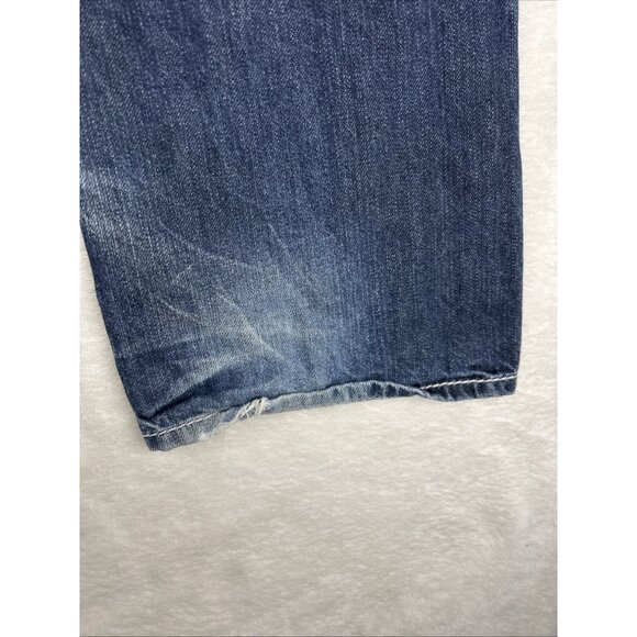 True Religion Jeans Straight Leg Blue Men's Size 31 X 32 Dark Blue Flap Pockets - Picture 15 of 15